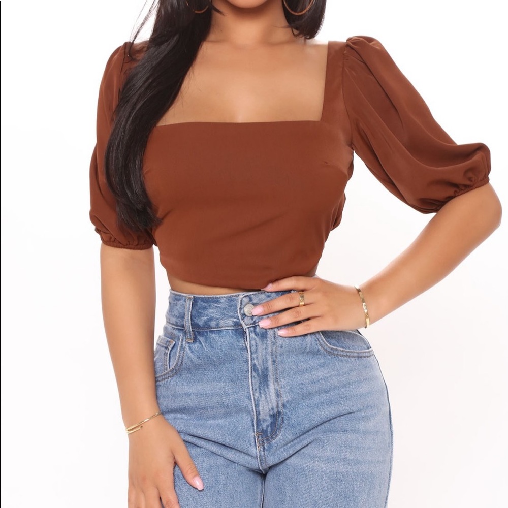 Chocolate backless blouse